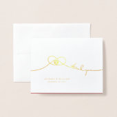 Dubbele geluk Knot Chinese bruiloft Dank je Folie Kaarten (Voorkant met envelop)