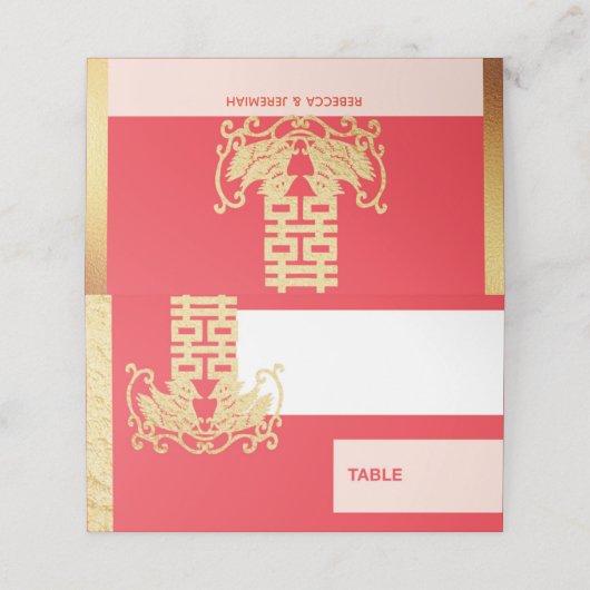 Dubbele geluk plaatskaartje (Buitenkant ongevouwen)