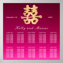 Dubbele geluk | Startplan voor bruiloft Poster