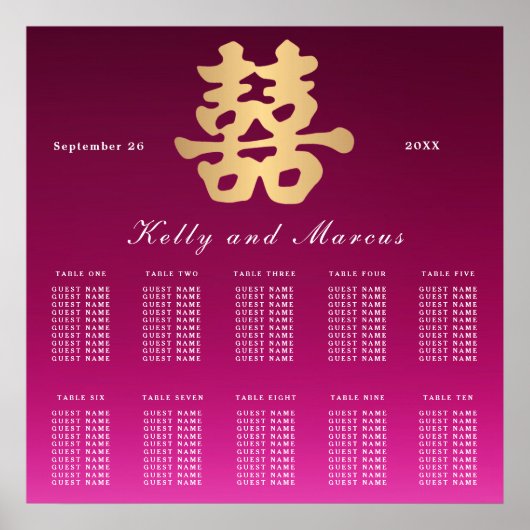 Dubbele geluk | Startplan voor bruiloft Poster (Voorkant)