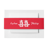 Dubbele gelukkige Chinese bruiloft rood Uitnodigingen Wikkel (Voorkant Voorbeeld)