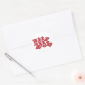 Dubbele gelukkige vogels ronde sticker (Envelop)