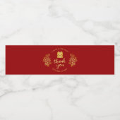 Dubbele geluksfloral dank je chinese bruiloft waterfles etiket (Enkel label)