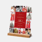 Dubbele geluksknoop Chinese bruiloft 12 Foto Acryl Bord (Hoek)