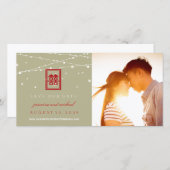 Dubbele gelukslichten sparen de Datum Fotokaart Save The Date (Voorkant / Achterkant)