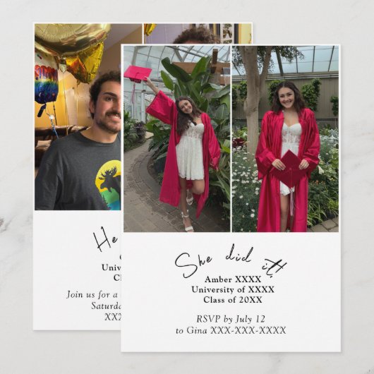 Dubbele gezamenlijke afstudeerpartij Uitnodiging (Voorkant / Achterkant)
