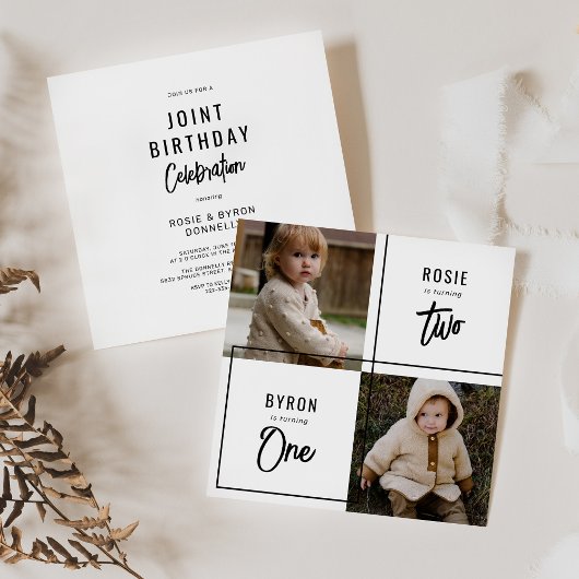 Dubbele gezamenlijke verjaardagsfeestje kaart