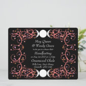 Dubbele Godin Lesbische Wiccan Handfasting Uitnodi Kaart (Staand voorkant)