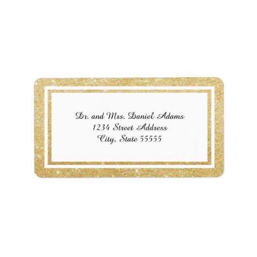 Dubbele Gold Glitter Trim - Adreslabel Etiket (Voorkant)