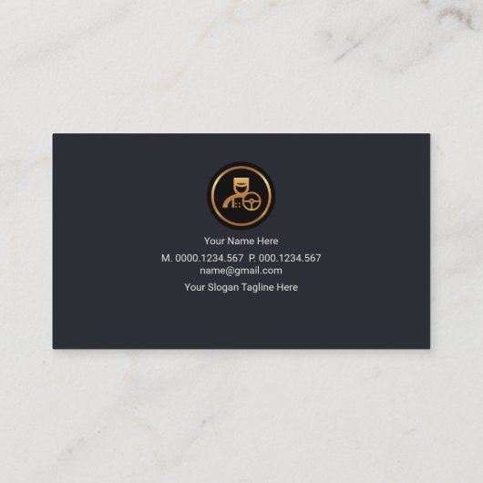 Dubbele Gold Line Retro Minimalist Chauffeur Visitekaartje (Achterkant)