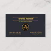 Dubbele Gold Line Retro Minimalist Chauffeur Visitekaartje (Voorkant)