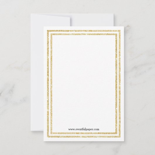 Dubbele Gold-trim - 3x5 Bridal Shower-uitnodiging Kaart (Achterkant)