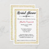 Dubbele Gold-trim - 3x5 Bridal Shower-uitnodiging Kaart (Voorkant / Achterkant)