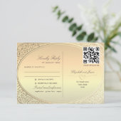 Dubbele gouden bruiloft QR-code RSVP Kaartje (Staand voorkant)
