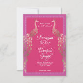 Dubbele gouden pacocks Indiaas Kaart (Voorkant)