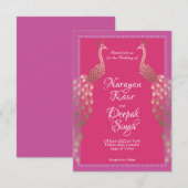 Dubbele gouden pacocks Indiaas Kaart (Voorkant / Achterkant)