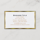 Dubbele Gouden Rand Zwarte Minimalistische Zakelij Visitekaartje (Achterkant)