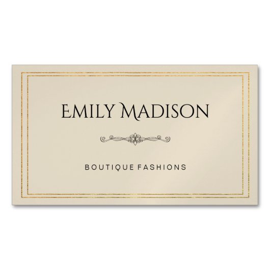 Dubbele gouden randen / Elegant element / Variatie Magnetisch Visitekaartje (Voorkant)