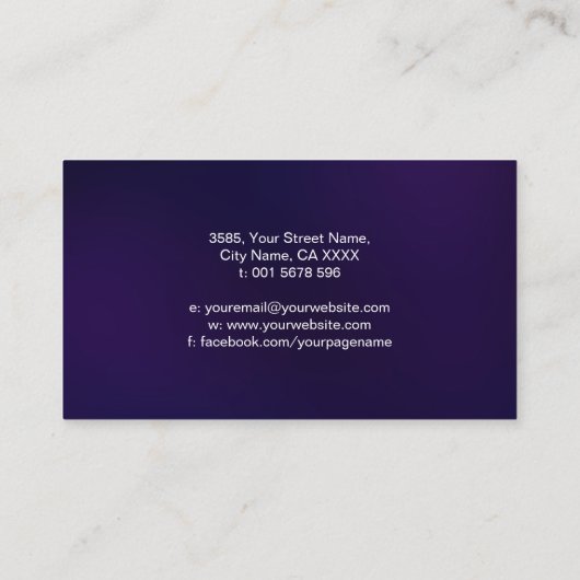 Dubbele gouden spiraal en Yin Yang Visitekaartje (Achterkant)