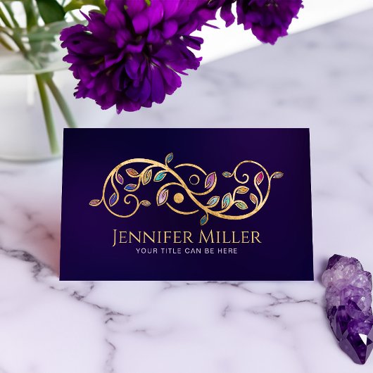 Dubbele gouden spiraal en Yin Yang Visitekaartje