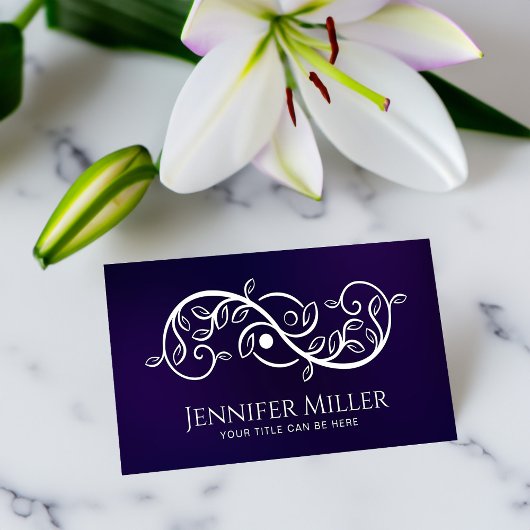 Dubbele gouden spiraal en Yin Yang Visitekaartje