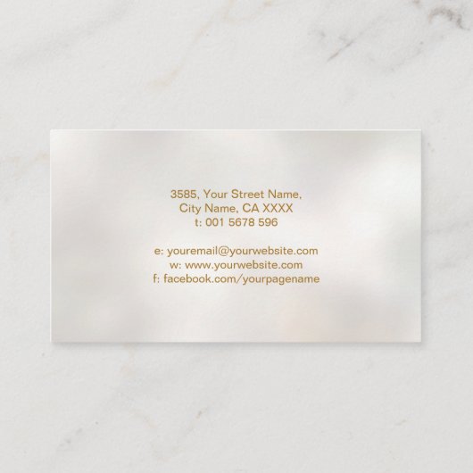 Dubbele gouden spiraal en Yin Yang Visitekaartje (Achterkant)