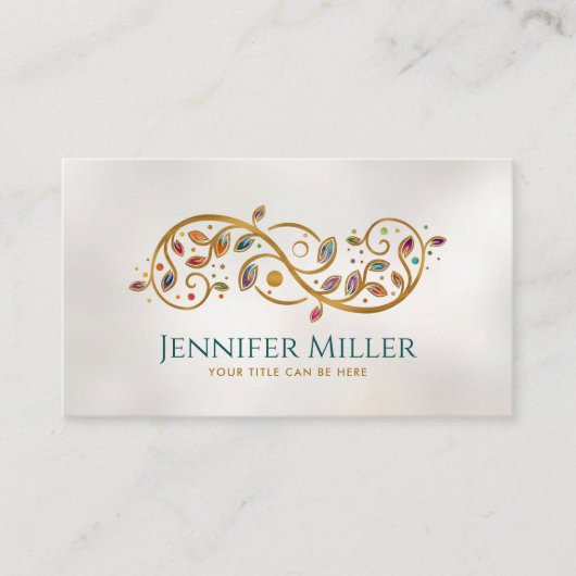 Dubbele gouden spiraal en Yin Yang Visitekaartje (Voorkant)