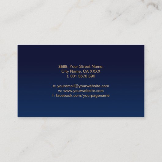 Dubbele gouden spiraal en Yin Yang Visitekaartje (Achterkant)