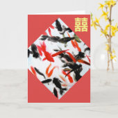 Dubbele goudvis kaart (Gele Bloem)