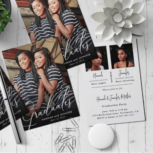 Dubbele graad twee Graduates Partij Kaart