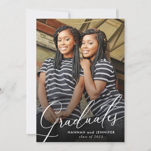 Dubbele graad twee Graduates Partij Kaart (Voorkant)