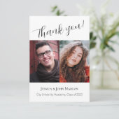 Dubbele graduatiepartij bedankkaart (Staand voorkant)