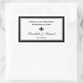 Dubbele grens fleur de lis bruiloft receptie snoep rechthoekige sticker (Tas)