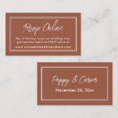Dubbele grens Terracotta RSVP Online Informatiekaartje (Voorkant / Achterkant)