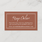 Dubbele grens Terracotta RSVP Online Informatiekaartje (Voorkant)