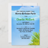 Dubbele Groovy verjaardagsfeestje uitnodiging (Voorkant)