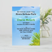 Dubbele Groovy verjaardagsfeestje uitnodiging (Staand voorkant)