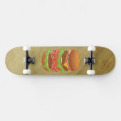 Dubbele hamburger met kaas en bacon persoonlijk skateboard (Horizontaal)