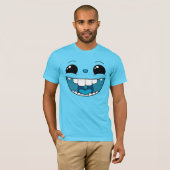 Dubbele Happy Blue Face Mannen T-Shirt (Voorkant volledig)