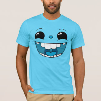 Dubbele Happy Blue Face Mannen T-Shirt