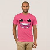 Dubbele Happy Pink Face Mannen T-Shirt (Voorkant volledig)