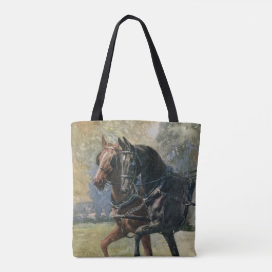Dubbele hardheid zwarte schoonheid Ginger-paardsch Tote Bag (Achterkant)