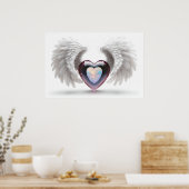 *~*~ Dubbele Hart Engel Vleugels AP78 Opal Poster (Keuken)