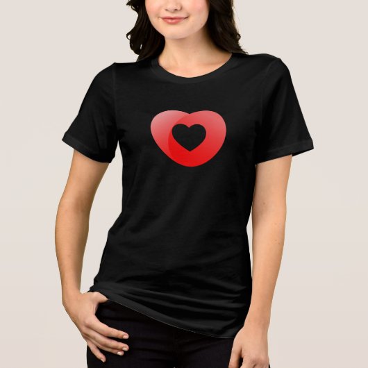Dubbele hart omhelzing - minimalistische rode lief Tri-Blend shirt (Voorkant)