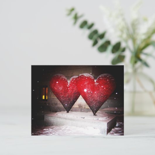 Dubbele harten briefkaart (Staand voorkant)