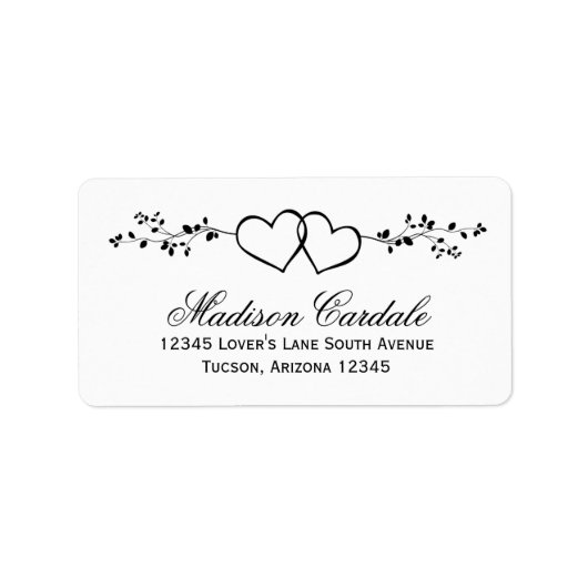 Dubbele harten Gepersonaliseerde Adresetiketten va Etiket (Voorkant)