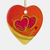 Dubbele harten keramisch ornament (Rechts)