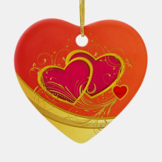 Dubbele harten keramisch ornament (Voorkant)