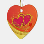 Dubbele harten keramisch ornament (Links)
