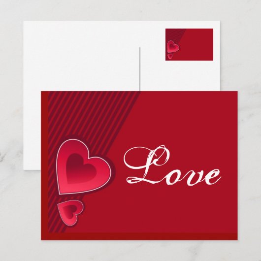 Dubbele hartenliefde briefkaart (Voorkant / Achterkant)